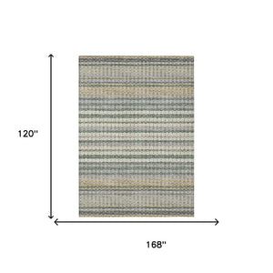 10 X 14 Striped Polyester Area Rug Washable for Indoor Outdoor Patios and Living Rooms