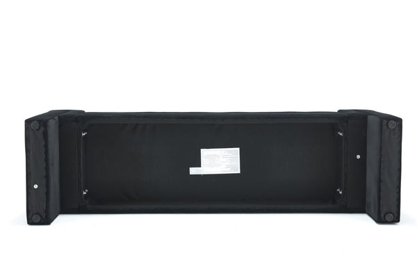 English Elm 60-inch Velvet Storage Bench Upholstered Seat with Hidden Compartment for Bedroom Entryway Black W2795P429886