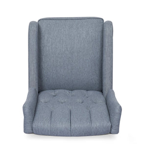 English Elm Christopher Knight Home® - Classic Linen Recliner Chair with 360° Swivel and Manual Recline, Durable Frame, Cozy Upholstery Charcoal 66842.00CHAR