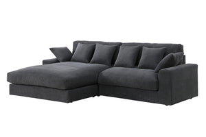 English Elm Astra Reversible Corduroy Sectional Sofa with Chaise Six Pillows Living Room B2749S00233