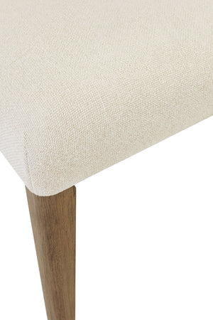 English Elm Arch Upholstered Chair with Arched Back and Plush White Sand Seat, Toffee Wood Finish Dining Pair Cocoa and White Sand B2699P373207