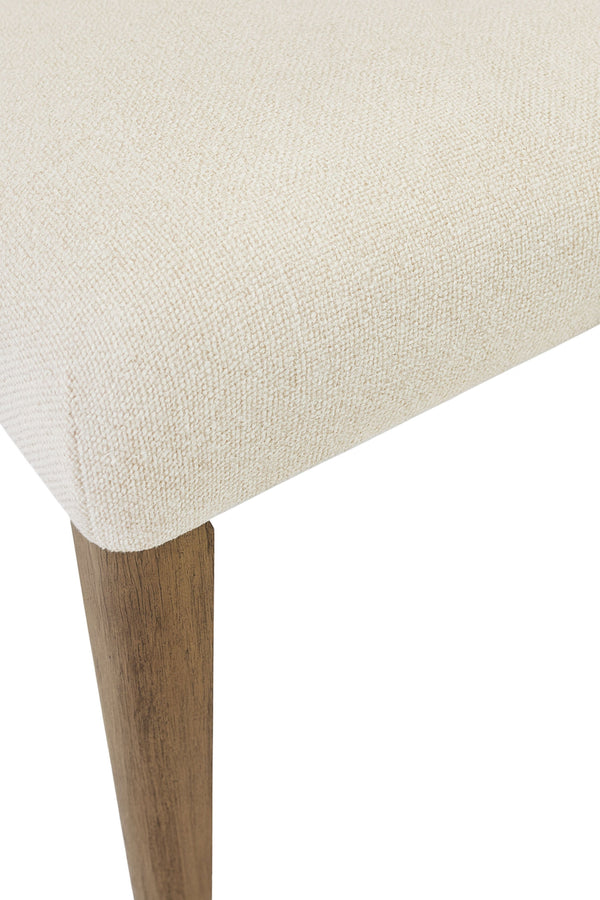 English Elm Arch Upholstered Chair with Arched Back and Plush White Sand Seat, Toffee Wood Finish Dining Pair Cocoa and White Sand B2699P373207