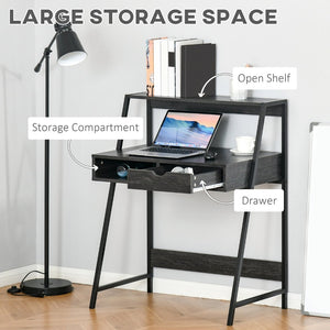 English Elm Desk with Pull Out Drawer Open Cubbyhole and Display Shelf for Small Home Offices T3971P389482