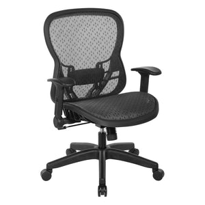 OSP Home Furnishings Deluxe R2 Mesh Ergonomic Office Chair with Lumbar Support and Synchro Tilt Control 529R-R22N1F2