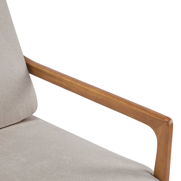 English Elm Christopher Knight Home® - Mid Century Modern Accent Armchair - Ergonomic High Back, Light Gray Cushions, Walnut Frame For Cozy Spaces N767P298391G