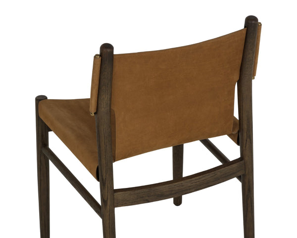 Sunpan ARGUS Dining Chair - Luxurious Nubuck Leather with Solid Oak Frame for Timeless Mid-Century Style 112682