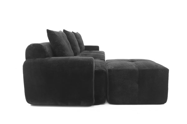 English Elm Sectional Cloud Sofa with Fuzzy Foam Cushions Deep Sink Comfort for Living Rooms W5385P446001