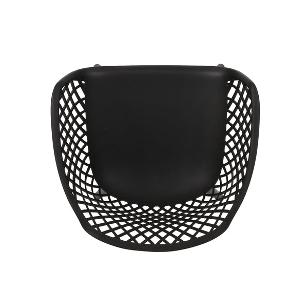 English Elm Christopher Knight Home® - POPPY Weather-Resistant Outdoor Dining Chair with Diamond Mesh Design, Sturdy Polypropylene Comfort Black 24 L x 23.5 W x 22.4 H 69069.00BLK