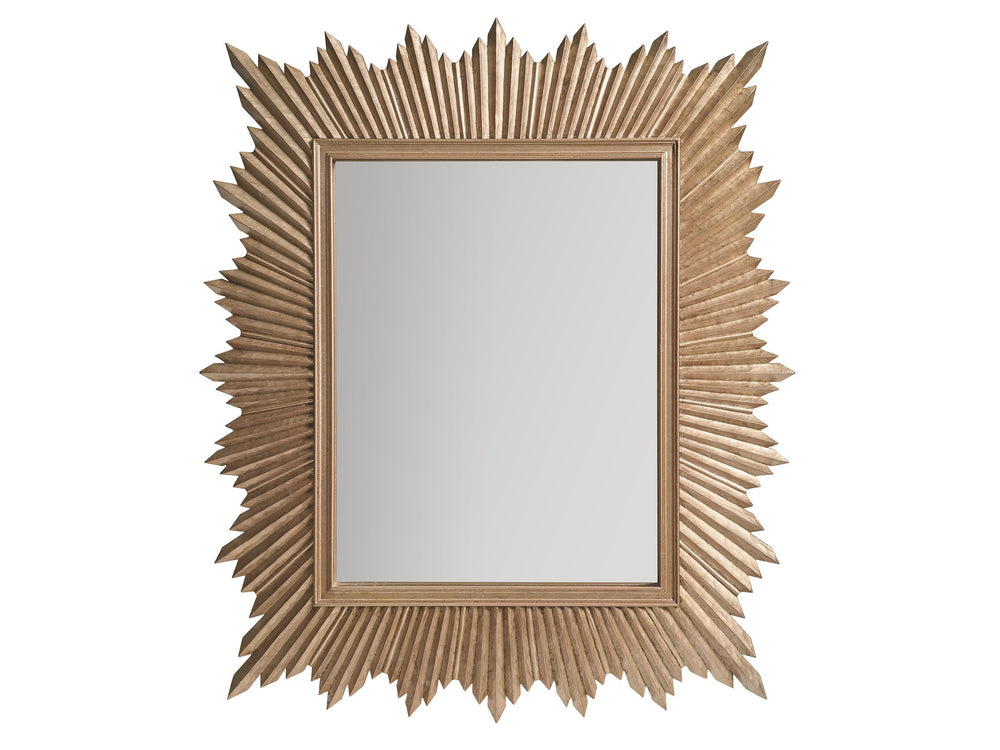 Lexington Amherst Starburst Wall Mirror Rose Gold Silver Leaf Carved Frame Glam Decor 743-204