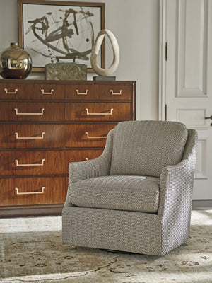 Lexington Ascot Ten Drawer Gentleman Chest in Walnut Veneer with Rose Gold Hardware 743-329