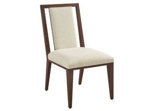 Lexington Boswell Splat Back Dining Chair Walnut Burl Veneer Sable Finish Rose Gold Accents 743-880-01