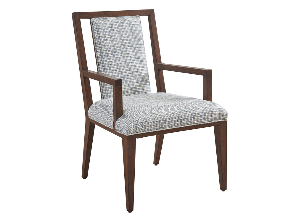 Lexington Boswell Splat Back Walnut Veneer Arm Chair with Rose Gold Accents for Dining Rooms 743-881-60