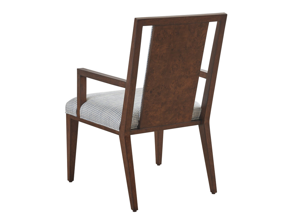 Lexington Boswell Splat Back Walnut Veneer Arm Chair with Rose Gold Accents for Dining Rooms 743-881-60