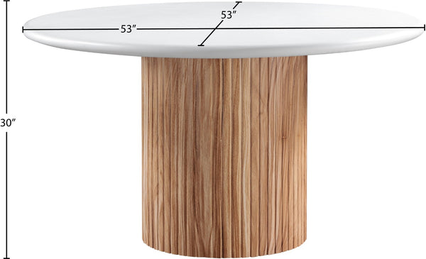 Meridian Furniture Sanremo Square Concrete Dining Table with Fluted Base for Indoor and Outdoor Use 743-T