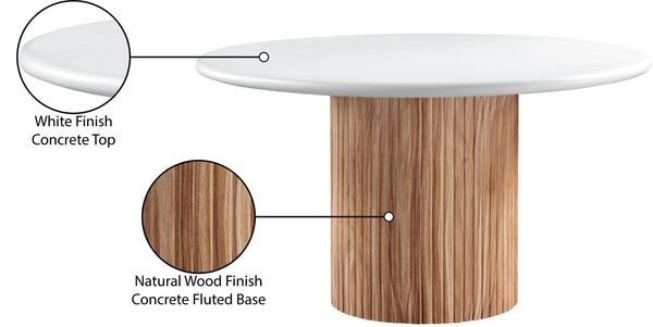 Meridian Furniture Sanremo Square Concrete Dining Table with Fluted Base for Indoor and Outdoor Use 743-T
