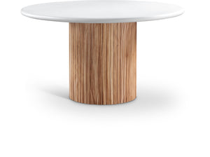 Meridian Furniture Sanremo Square Concrete Dining Table with Fluted Base for Indoor and Outdoor Use 743-T