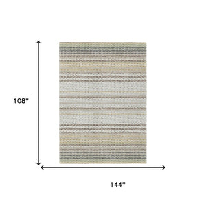 9x12 Washable Polyester Stripe Area Rug Stain Resistant for Patio Porch or Living Room