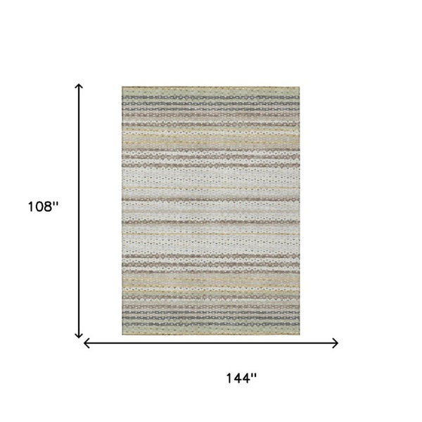 9x12 Washable Polyester Stripe Area Rug Stain Resistant for Patio Porch or Living Room