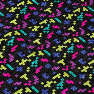 5x8 Abstract Teal Washable Polyester Area Rug for Indoor Outdoor Patios and Pets