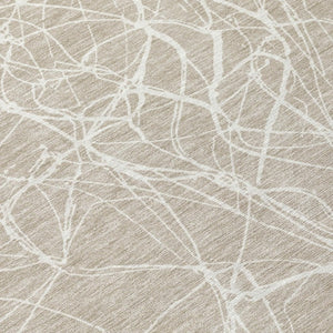 5x8 Abstract Beige Brown Polyester Area Rug Washable for Patio Porch or Living Room