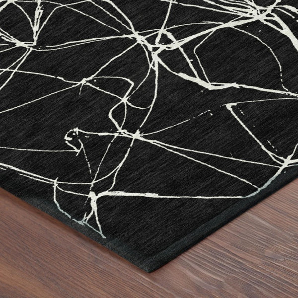 8 Foot Round Abstract Polyester Area Rug Washable for Patios Pets and High Traffic