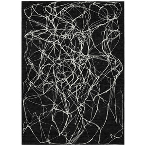 HomeRoots 10 Ft Abstract Polyester Area Rug Washable Indoor Outdoor Stain Resistant Patio 743044
