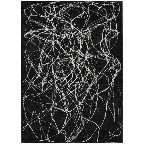 HomeRoots 10 Ft Abstract Polyester Area Rug Washable Indoor Outdoor Stain Resistant Patio 743044