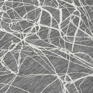 5 X 8 Gray Graphite Abstract Polyester Area Rug Washable for Indoor Outdoor Use