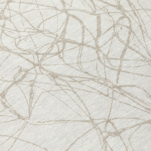 8 X 10 Ivory Silver Abstract Polyester Area Rug Stain Resistant for Patio or Living Room