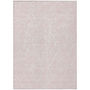 HomeRoots 10 X 14 Abstract Pink Washable Polyester Area Rug for Indoor Outdoor Living 743098