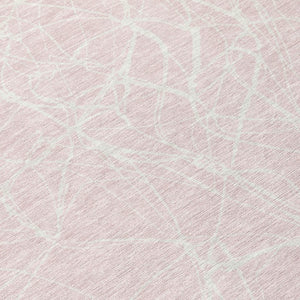 10 X 14 Abstract Pink Washable Polyester Area Rug for Indoor Outdoor Living