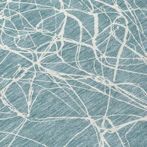 9 X 12 Washable Polyester Abstract Rug Stain Resistant for Indoor Outdoor Spaces