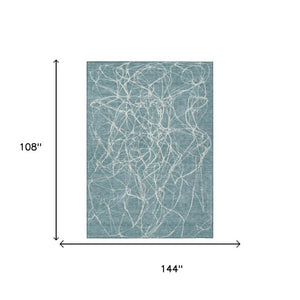 9 X 12 Washable Polyester Abstract Rug Stain Resistant for Indoor Outdoor Spaces