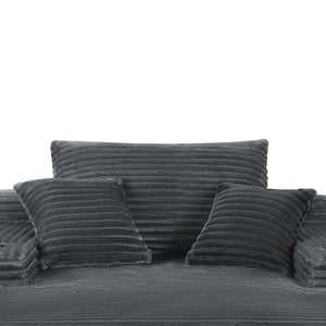 English Elm New Corduroy Convertible Chaise Lounge Sleeper Sofa with Cup Holder and Throw Pillows W3975P479028