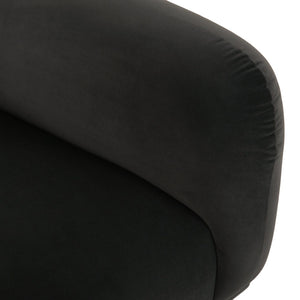 English Elm Loveseat Compact Upholstered Sofa with Birch Legs Rounded Silhouette for Modern Living Dark Gray 74315.00DGRY