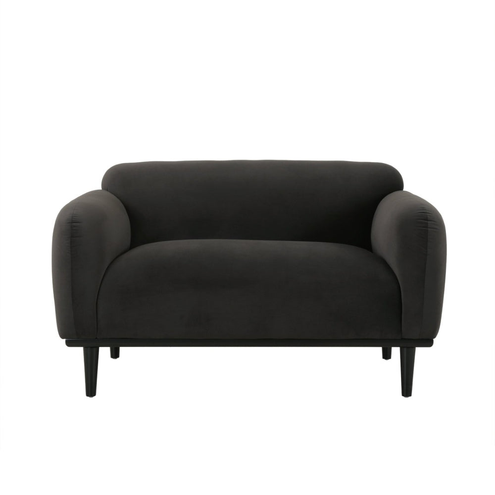English Elm Loveseat Compact Upholstered Sofa with Birch Legs Rounded Silhouette for Modern Living Dark Gray 74315.00DGRY