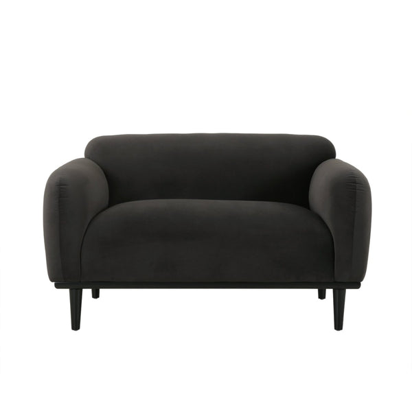 English Elm Loveseat Compact Upholstered Sofa with Birch Legs Rounded Silhouette for Modern Living Dark Gray 74315.00DGRY