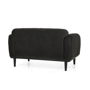 English Elm Loveseat Compact Upholstered Sofa with Birch Legs Rounded Silhouette for Modern Living Dark Gray 74315.00DGRY