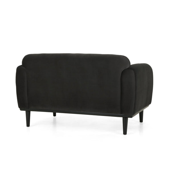 English Elm Loveseat Compact Upholstered Sofa with Birch Legs Rounded Silhouette for Modern Living Dark Gray 74315.00DGRY