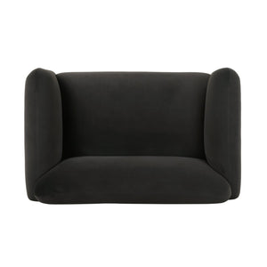 English Elm Loveseat Compact Upholstered Sofa with Birch Legs Rounded Silhouette for Modern Living Dark Gray 74315.00DGRY