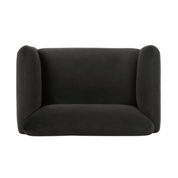 English Elm Loveseat Compact Upholstered Sofa with Birch Legs Rounded Silhouette for Modern Living Dark Gray 74315.00DGRY