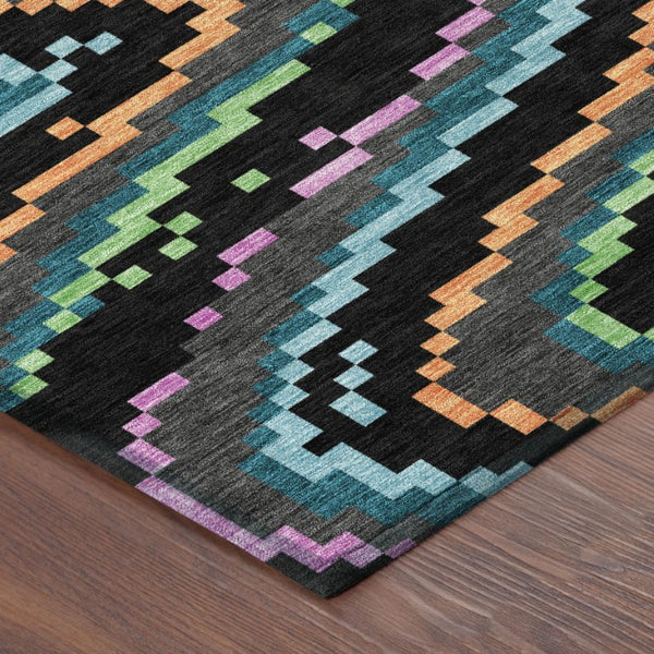 5x8 Abstract Polyester Area Rug Washable Indoor Outdoor Stain Resistant Patio