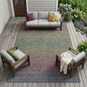 8 X 10 Geometric Polyester Area Rug Washable Indoor Outdoor Stain Resistant