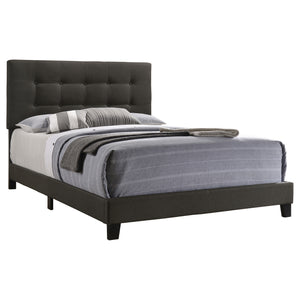 English Elm Dordrecht Charcoal Upholstered Eastern King Panel Bed with Padded Headboard, Luxe Fabric Finish, Box Spring Required B062P331067