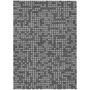 HomeRoots 5 X 8 Abstract Graphite Gray Washable Polyester Rug for Indoor Outdoor Living 743214
