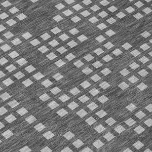 5 X 8 Abstract Graphite Gray Washable Polyester Rug for Indoor Outdoor Living