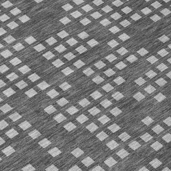 9 X 12 Abstract Graphite Polyester Area Rug Washable Stain Resistant Indoor Outdoor