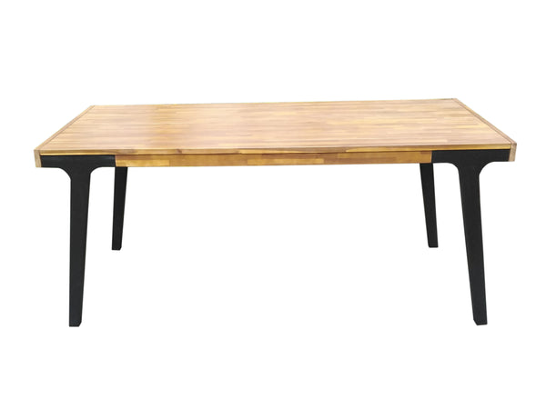 English Elm Christopher Knight Home® - DINING Table - Acacia Wood Outdoor Patio Table with Powder-Coated Metal Legs, UV Resistant Seating for 6 Adults 74322.00