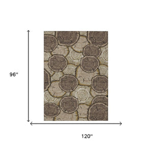 8 X 10 Faux Bois Polyester Area Rug Stain Resistant for Patio Porch or Living Room