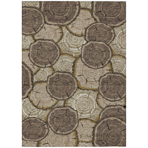 HomeRoots 10 X 14 Faux Bois Polyester Area Rug Washable Stain Resistant Indoor Outdoor Patio 743236